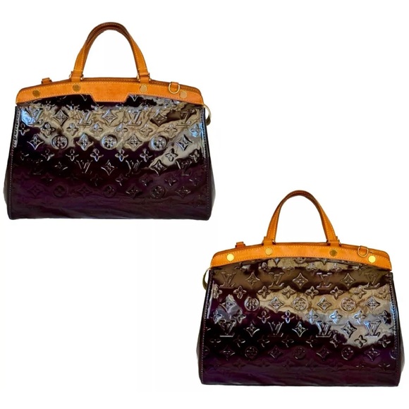 SOLD! Authenticated Louis Vuitton Monogram Vernis Brea MM Handbag in Amarante - Picture 5 of 14